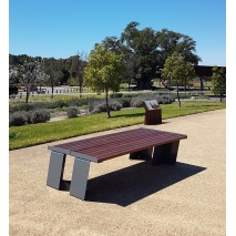 Paris Flat Bench - Merbau Hardwood