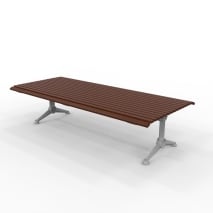 London Double Width Bench - Splay Leg - Merbau Hardwood