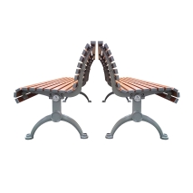 Madrid Seat Back-to-Back - Splay Leg - Merbau Hardwood