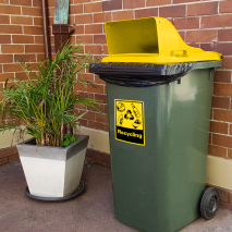 Wheelie Bin Yellow Dome Top