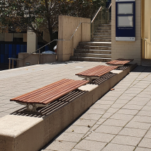 London Bench - Plinth Mount - Merbau Hardwood