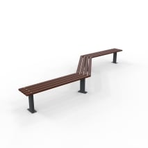 Woodville Zig-Zag Angled Bench - Merbau Hardwood (Bolt Down)