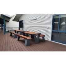 Paris Setting with Low-Back Benches - Merbau Hardwood