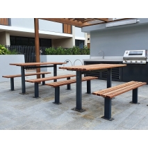 Woodville Setting with Benches - Merbau Hardwood