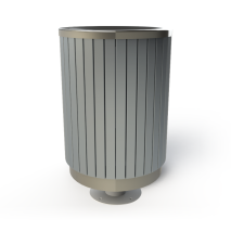 London Bin - Stainless Steel - Pedestal Base - APO Grey