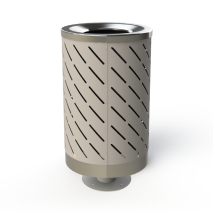 London Bin - Stainless Steel - Pedestal Base - APO Grey