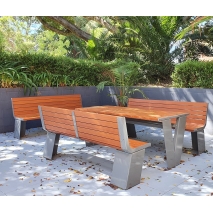 Paris Setting with Seats - Wood Grain Aluminium