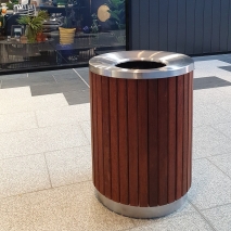 London Bin - Stainless Steel - Merbau Slats