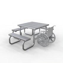 Aluminium 4-Sided (Modular) - Square Wheelchair Setting