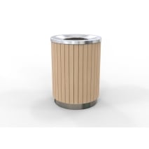 London Bin - Stainless Steel - Wood Grain Aluminium (Blonde Oak)