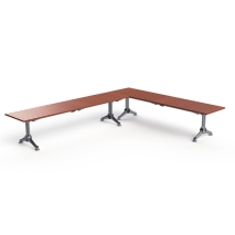 London Flat Bench - Splay Leg - Merbau Hardwood (Right Angle)