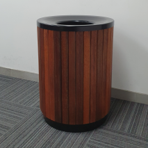 London Bin - Powder Coated - Merbau Slats