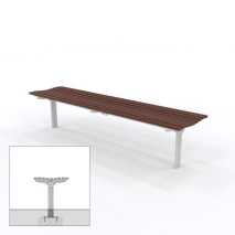 London Bench - Staight Subsurface Mount Leg - Merbau Hardwood