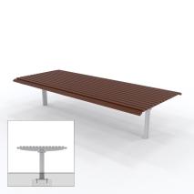 London Double Width Bench - Subsurface Mount - Merbau Hardwood