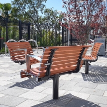 Madrid Single Seat - In Ground - Wood Grain Aluminium - Western Red Cedar