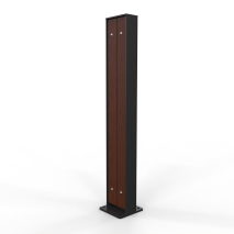 Black Architectural Bollard - Slatted (Merbau Hardwood)