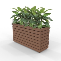 Barcelona Planter - Slimline Rectangular - Enviroslat Walnut