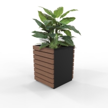 Barcelona Planter - Square (Solid Ends) - Enviroslat Walnut