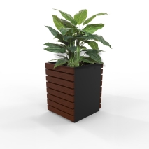 Barcelona Planter - Square (Solid Ends) - Merbau Hardwood