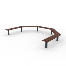 Woodville 180° Angled Bench - Merbau Hardwood (In-Ground)