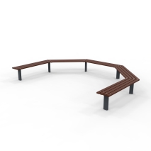 Woodville 180° Angled Bench - Merbau Hardwood (In-Ground)