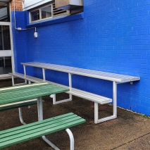 Aluminium Wall Mounted Bench/Table Combination - 4m