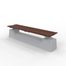 London Bench - Plinth Mount - Merbau Hardwood