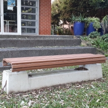 Madrid Bench - Plinth Mount - Enviroslat Walnut