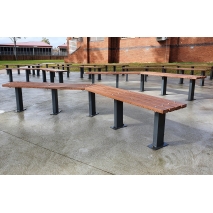 Woodville 45° Angled Bench - Enviroslat Walnut (Bolt Down)