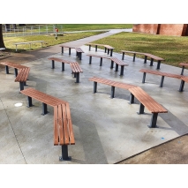 Woodville 45° Angled Bench - Enviroslat Walnut (Bolt Down)