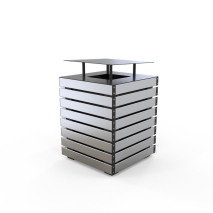 Barcelona Bin - Covered Top - Anodised Aluminium