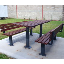 Woodville Setting with Seats - Bolt Down - Merbau Hardwood