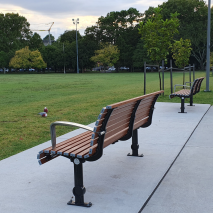 Custom Madrid Seat - Base Plate Leg - Wood Grain Aluminium (Western Red Cedar) w/ armrests