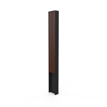 Berlin Bollard - In-Ground Black - Slatted - Merbau Hardwood