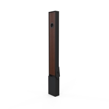 Berlin Bollard - Removable Black - Slatted with Hole - Merbau Hardwood