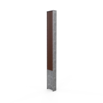 Berlin Bollard - In-Ground Galvanised - Slatted - Mebau Hardwood