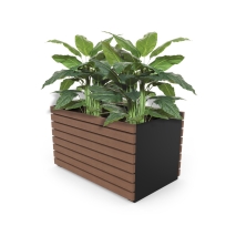 Barcelona Planter - Large Rectangular (Solid Ends) - Enviroslat Walnut