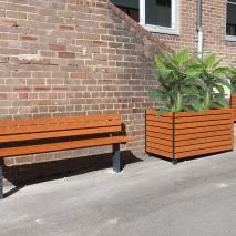 Barcelona Planter (Large) & Woodville Seat (In-Ground)