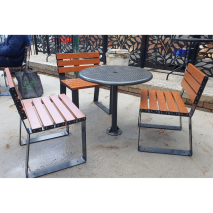 Rome Setting with Seats - Wood Grain Aluminium - Western Red Cedar