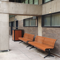 Madrid Seat - Splay Leg - Western Red Cedar (Custom) & Athens Bin Enclosure