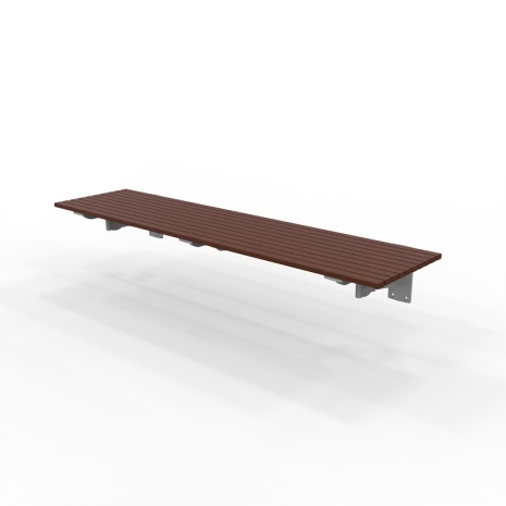 London Flat Bench - Wall Mount - Merbau Hardwood