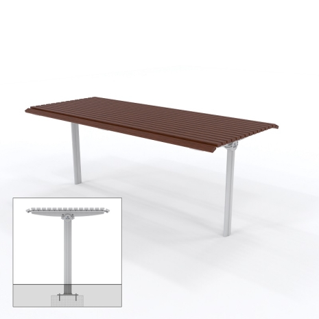 London DDA Table - Straight Subsurface Mount Leg - Merbau Hardwood