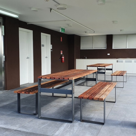 Milan Setting with Benches - Merbau Hardwood