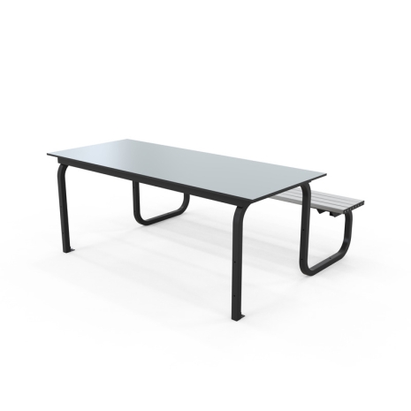 Liverpool Setting - 1-Sided Laminate Top - Stand Up/Sit Down Table - Anodised Aluminium