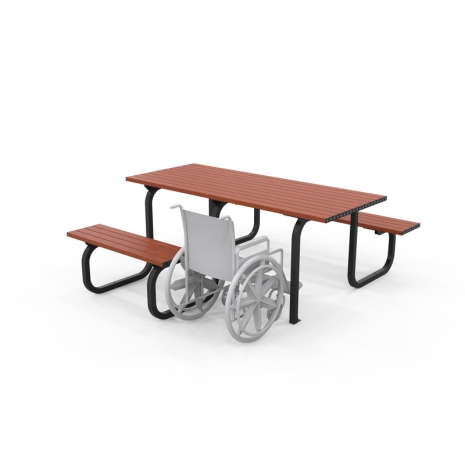 Liverpool Setting - 2-Sided Wheelchair Accessible (Option A) - Wood Grain Aluminium - Western Red Cedar