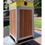 Athens Bin Enclosure - Timber Slat Powder Coated Curved Cover (Yellow Chute)