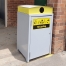 Athens Bin Enclosure - Curved Cover (Yellow Chute) - Recycling Signage