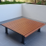 Barcelona Platform Bench - Wood Grain Aluminium - Western Red Cedar